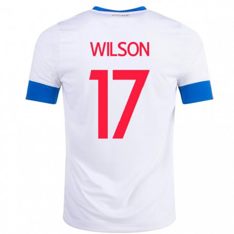 Kandiny Kinder Costa-ricanische Roan Wilson #17 Weiß Auswärtstrikot Trikot 22-24 T-shirt