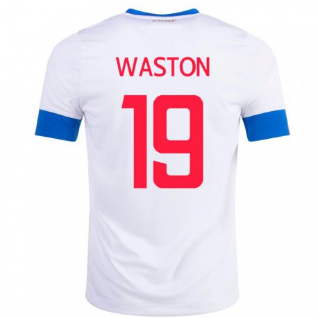 Kandiny Kinder Costa-ricanische Kendall Waston #19 Weiß Auswärtstrikot Trikot 22-24 T-shirt