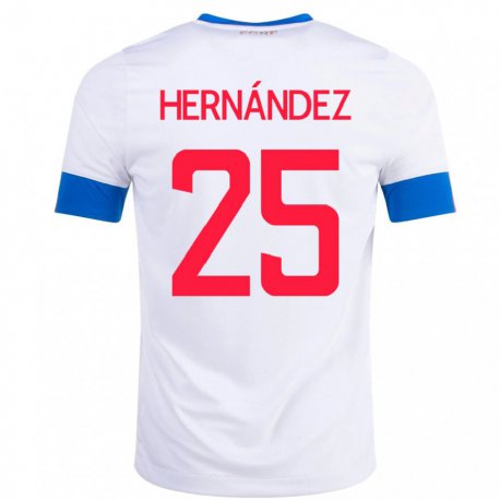 Kandiny Kinder Costa-ricanische Anthony Hernandez #25 Weiß Auswärtstrikot Trikot 22-24 T-shirt