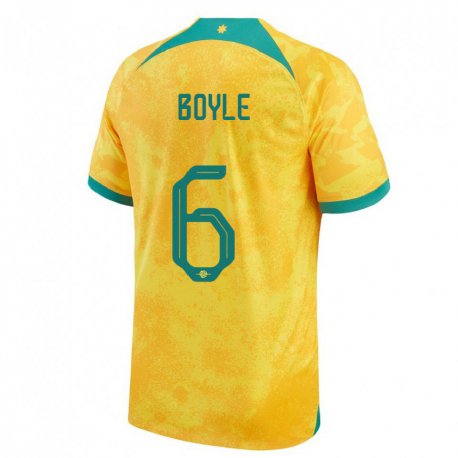 Kandiny Herren Australische Martin Boyle #6 Gold Heimtrikot Trikot 22-24 T-shirt