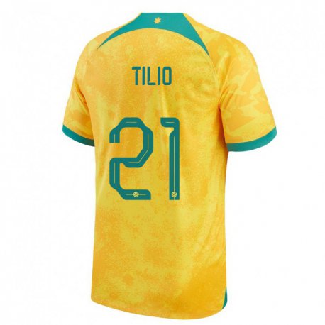 Kandiny Herren Australische Marco Tilio #21 Gold Heimtrikot Trikot 22-24 T-shirt
