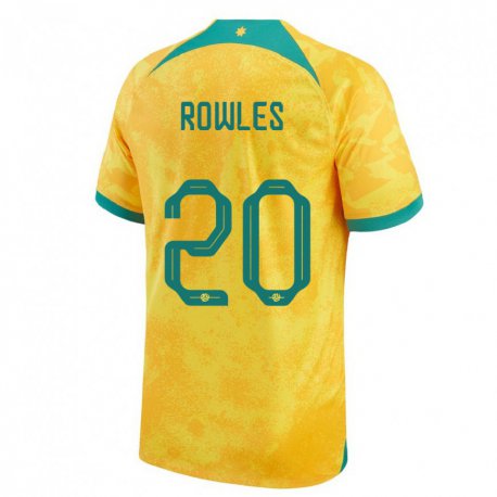 Kandiny Herren Australische Kye Rowles #20 Gold Heimtrikot Trikot 22-24 T-shirt
