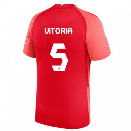 Kandiny Herren Kanadische Steven Vitoria #5 Rot Heimtrikot Trikot 22-24 T-shirt