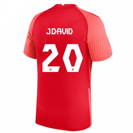 Kandiny Herren Kanadische Jonathan David #20 Rot Heimtrikot Trikot 22-24 T-shirt