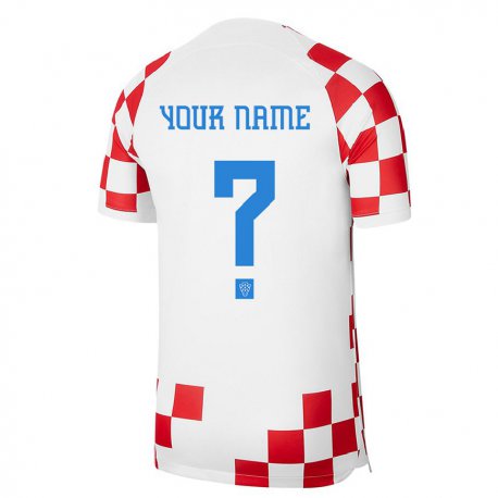 Kandiny Herren Kroatische Ihren Namen #0 Rot-weiss Heimtrikot Trikot 22-24 T-shirt