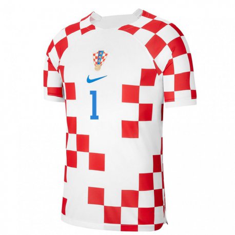 Kandiny Herren Kroatische Nediljko Labrovic #1 Rot-weiss Heimtrikot Trikot 22-24 T-shirt