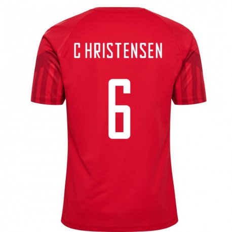 Kandiny Herren Dänische Andreas Christensen #6 Rot Heimtrikot Trikot 22-24 T-shirt