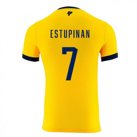 Kandiny Herren Ecuadorianische Pervis Estupinan #7 Gelb Heimtrikot Trikot 22-24 T-shirt