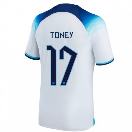 Kandiny Herren Englische Ivan Toney #17 Weiß Blau Heimtrikot Trikot 22-24 T-shirt