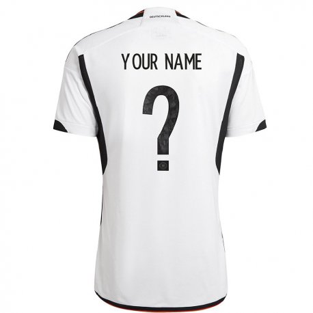 Kandiny Herren Deutsche Ihren Namen #0 Weiß Schwarz Heimtrikot Trikot 22-24 T-shirt