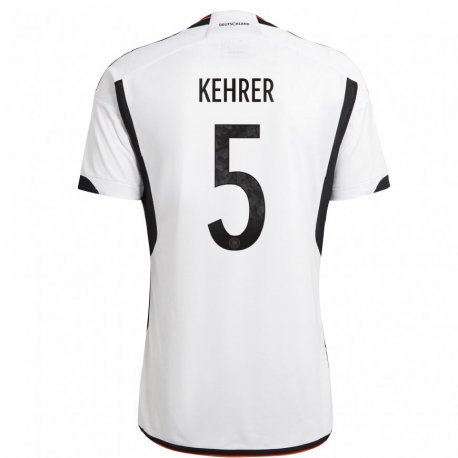 Kandiny Herren Deutsche Thilo Kehrer #5 Weiß Schwarz Heimtrikot Trikot 22-24 T-shirt