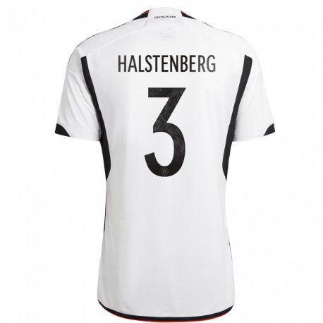 Kandiny Herren Deutsche Marcel Halstenberg #3 Weiß Schwarz Heimtrikot Trikot 22-24 T-shirt