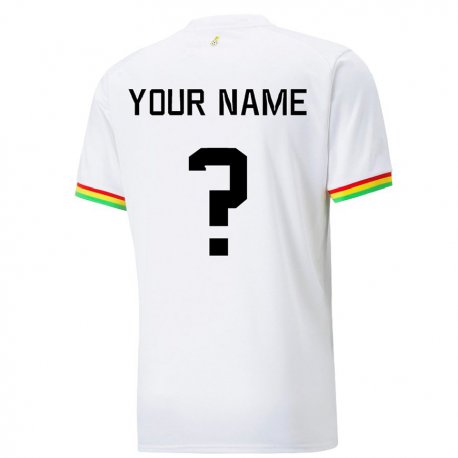 Kandiny Herren Ghanaische Ihren Namen #0 Weiß Heimtrikot Trikot 22-24 T-shirt