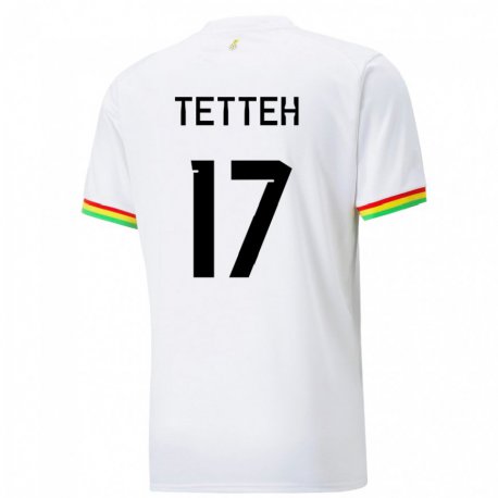 Kandiny Herren Ghanaische Benjamin Tetteh #17 Weiß Heimtrikot Trikot 22-24 T-shirt