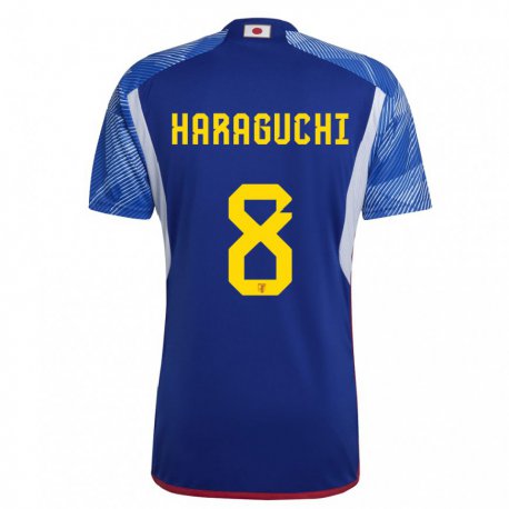 Kandiny Herren Japanische Genki Haraguchi #8 Königsblau Heimtrikot Trikot 22-24 T-shirt