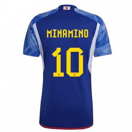 Kandiny Herren Japanische Takumi Minamino #10 Königsblau Heimtrikot Trikot 22-24 T-shirt