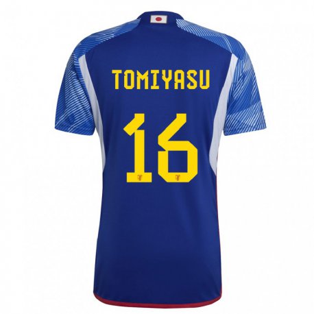 Kandiny Herren Japanische Takehiro Tomiyasu #16 Königsblau Heimtrikot Trikot 22-24 T-shirt