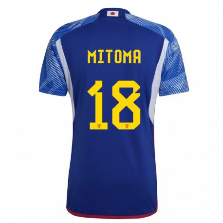 Kandiny Herren Japanische Kaoru Mitoma #18 Königsblau Heimtrikot Trikot 22-24 T-shirt