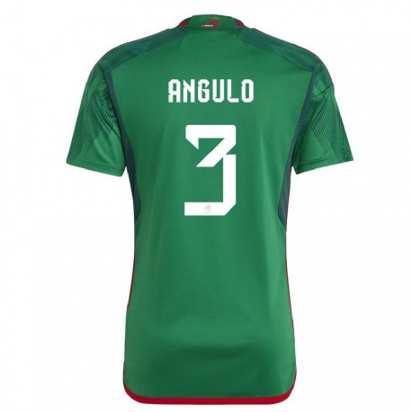 Kandiny Herren Mexikanische Jesus Angulo #3 Grün Heimtrikot Trikot 22-24 T-shirt