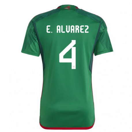 Kandiny Herren Mexikanische Edson Alvarez #4 Grün Heimtrikot Trikot 22-24 T-shirt