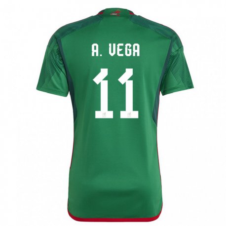 Kandiny Herren Mexikanische Alexis Vega #11 Grün Heimtrikot Trikot 22-24 T-shirt