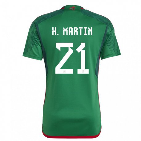 Kandiny Herren Mexikanische Henry Martin #21 Grün Heimtrikot Trikot 22-24 T-shirt