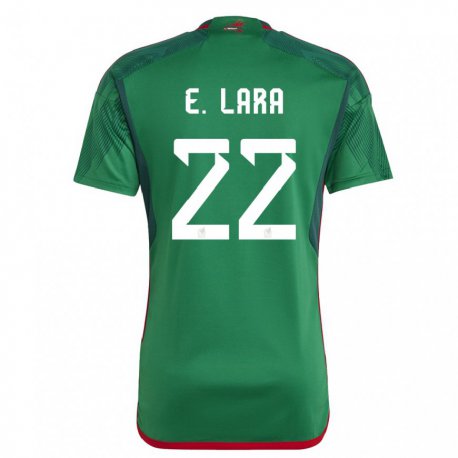 Kandiny Herren Mexikanische Emilio Lara #22 Grün Heimtrikot Trikot 22-24 T-shirt