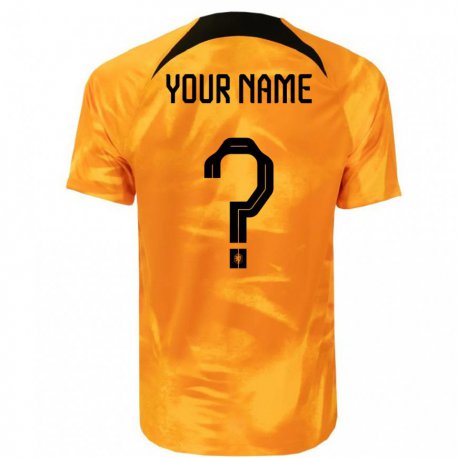 Kandiny Herren Niederländische Ihren Namen #0 Rot Heimtrikot Trikot 22-24 T-shirt