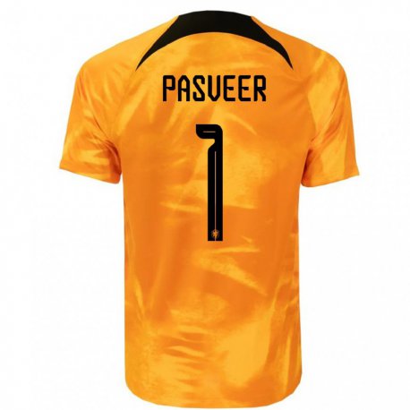 Kandiny Herren Niederländische Remko Pasveer #1 Laser-orange Heimtrikot Trikot 22-24 T-shirt