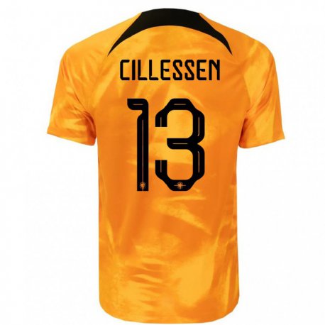 Kandiny Herren Niederländische Jasper Cillessen #13 Laser-orange Heimtrikot Trikot 22-24 T-shirt