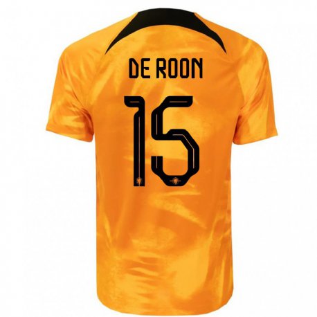 Kandiny Herren Niederländische Marten De Roon #15 Laser-orange Heimtrikot Trikot 22-24 T-shirt