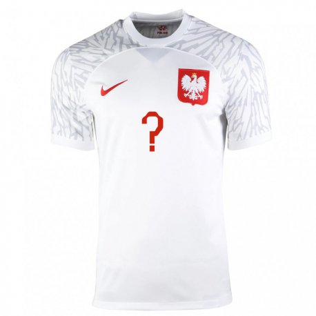 Kandiny Herren Polnische Ihren Namen #0 Weiß Heimtrikot Trikot 22-24 T-shirt