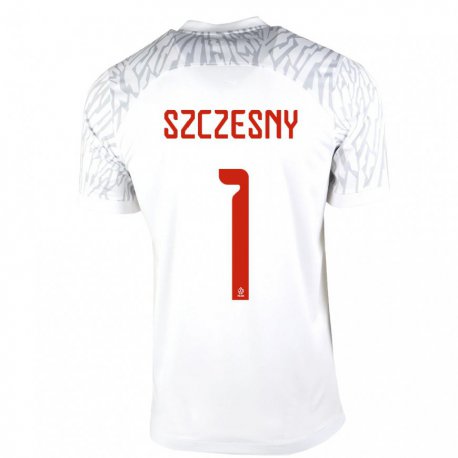 Kandiny Herren Polnische Wojciech Szczesny #1 Weiß Heimtrikot Trikot 22-24 T-shirt