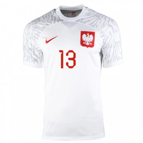 Kandiny Herren Polnische Arkadiusz Reca #13 Weiß Heimtrikot Trikot 22-24 T-shirt
