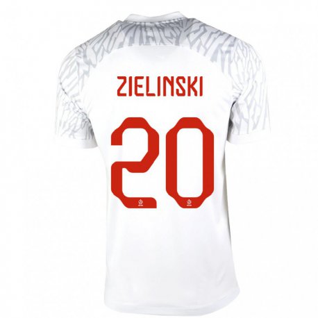Kandiny Herren Polnische Piotr Zielinski #20 Weiß Heimtrikot Trikot 22-24 T-shirt