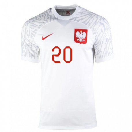 Kandiny Herren Polnische Piotr Zielinski #20 Weiß Heimtrikot Trikot 22-24 T-shirt