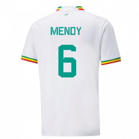 Kandiny Herren Senegalesische Nampalys Mendy #6 Weiß Heimtrikot Trikot 22-24 T-shirt