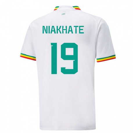 Kandiny Herren Senegalesische Moussa Niakhate #19 Weiß Heimtrikot Trikot 22-24 T-shirt