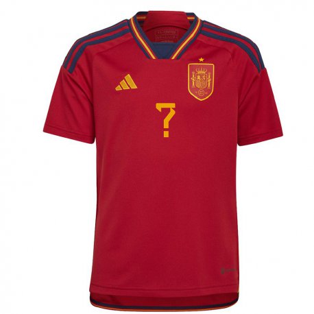 Kandiny Herren Spanische Ihren Namen #0 Rot Heimtrikot Trikot 22-24 T-shirt