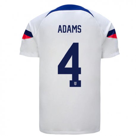 Kandiny Herren Us-amerikanische Tyler Adams #4 Weiß Heimtrikot Trikot 22-24 T-shirt