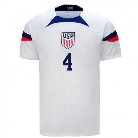 Kandiny Herren Us-amerikanische Tyler Adams #4 Weiß Heimtrikot Trikot 22-24 T-shirt