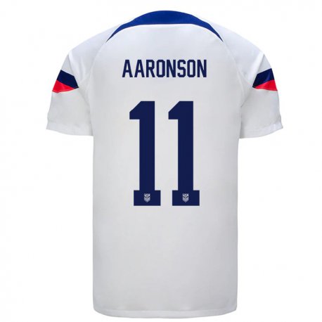 Kandiny Herren Us-amerikanische Brenden Aaronson #11 Weiß Heimtrikot Trikot 22-24 T-shirt