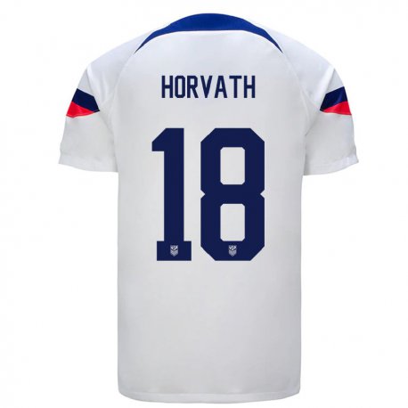 Kandiny Herren Us-amerikanische Ethan Horvath #18 Weiß Heimtrikot Trikot 22-24 T-shirt