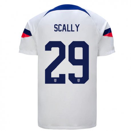 Kandiny Herren Us-amerikanische Joseph Scally #29 Weiß Heimtrikot Trikot 22-24 T-shirt