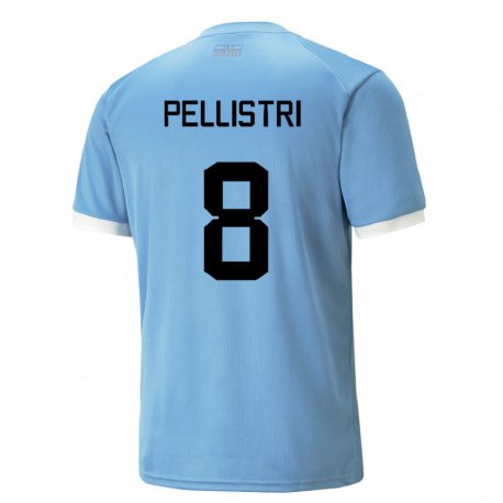 Kandiny Herren Uruguayische Facundo Pellistri #8 Blau Heimtrikot Trikot 22-24 T-shirt