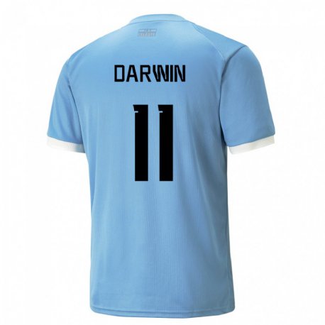 Kandiny Herren Uruguayische Darwin Nunez #11 Blau Heimtrikot Trikot 22-24 T-shirt