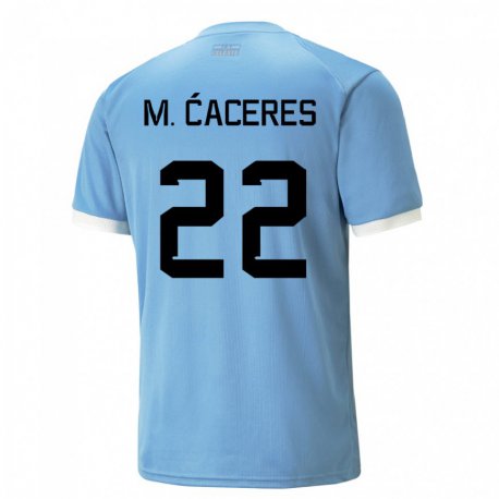 Kandiny Herren Uruguayische Martin Caceres #22 Blau Heimtrikot Trikot 22-24 T-shirt