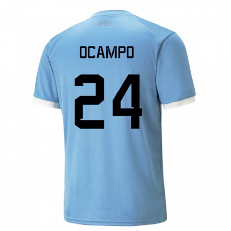 Kandiny Herren Uruguayische Brian Ocampo #24 Blau Heimtrikot Trikot 22-24 T-shirt