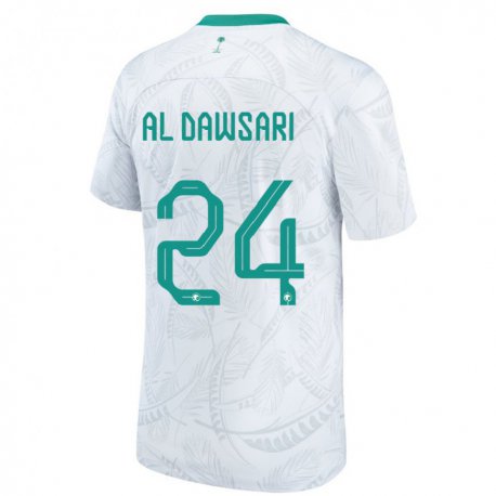 Kandiny Herren Saudi-arabische Nasser Al Dawsari #24 Weiß Heimtrikot Trikot 22-24 T-shirt