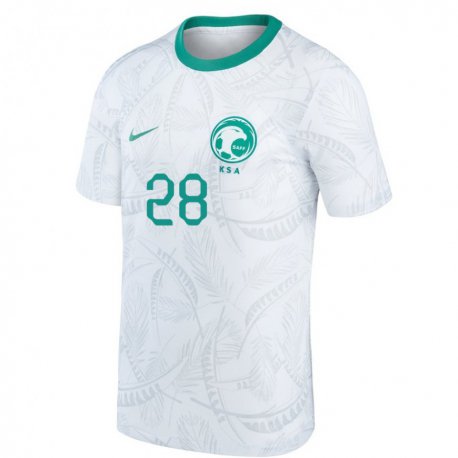 Kandiny Herren Saudi-arabische Mohamed Kanno #28 Weiß Heimtrikot Trikot 22-24 T-shirt